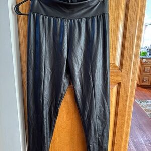 SHEIN Black Faux Leather Leggings